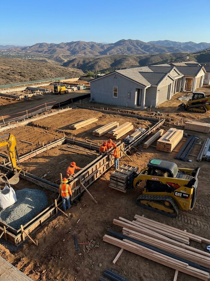 Residential new home construction, Southern California